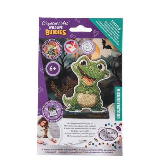 Alligator "Misunderstood" Crystal Art Buddies Kit Craft Buddy
