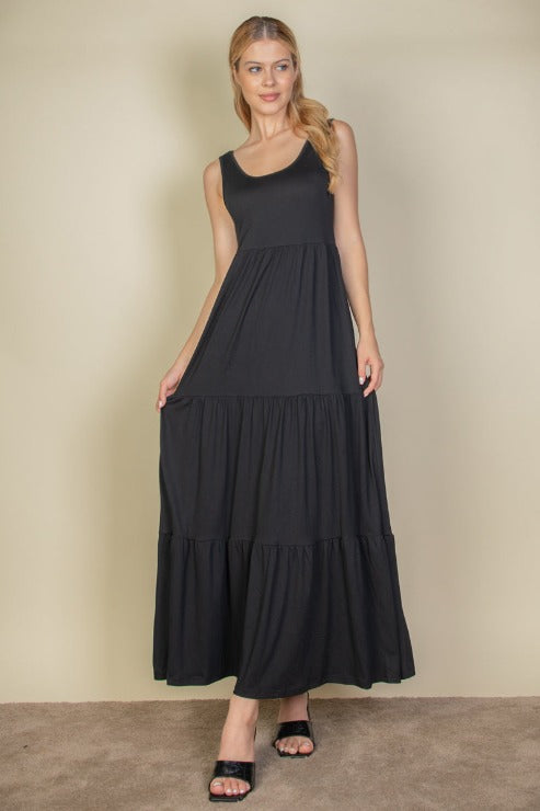 Solid Layered Hem Dress