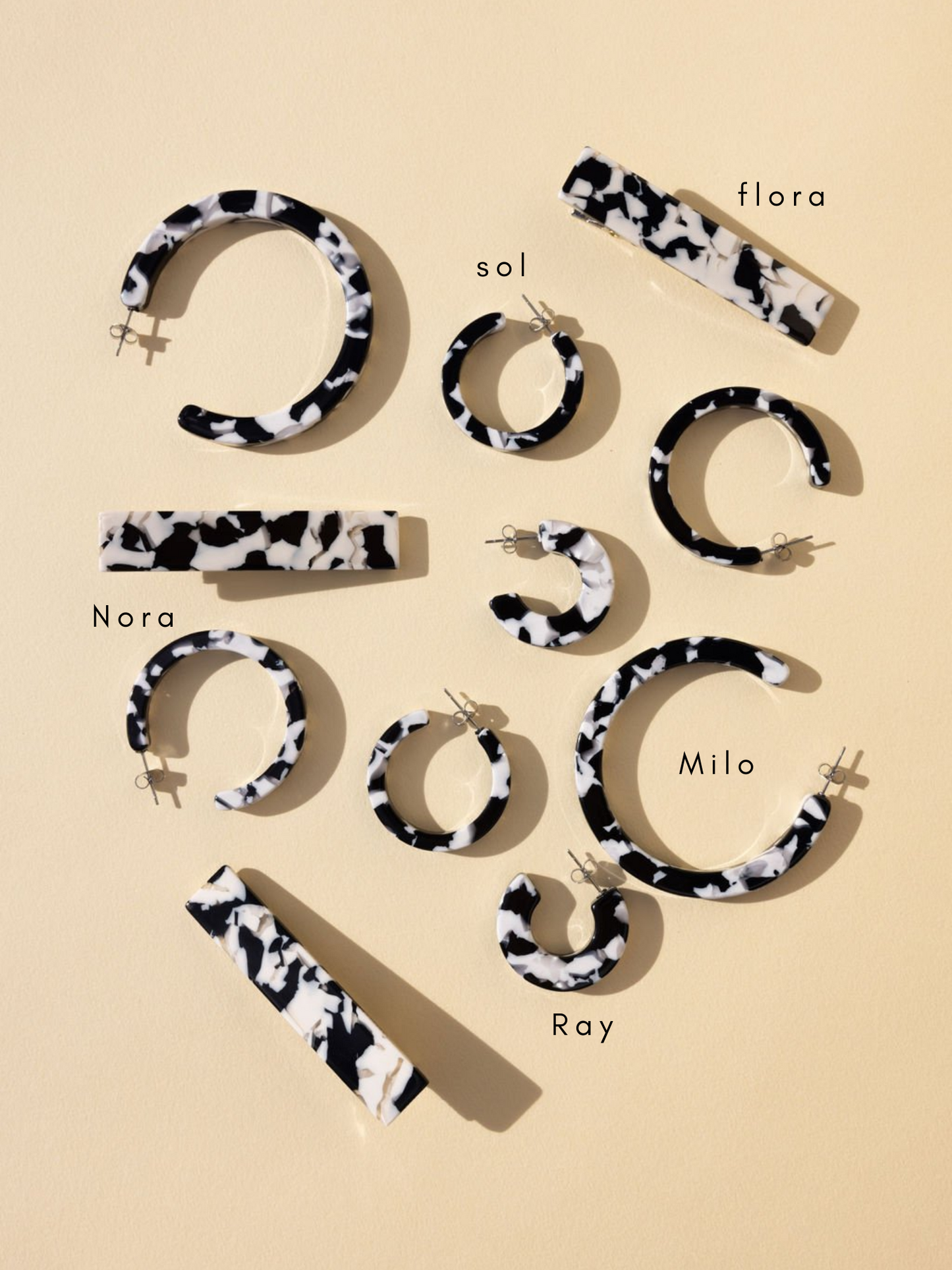 Sol Hoops - Black + White