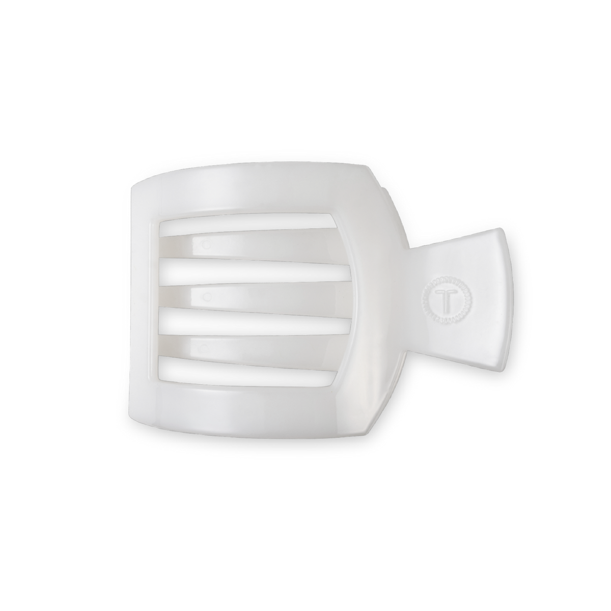 Coconut White Medium Flat Square Hair Clip | TELETIES 3.6" Nearly Unbreakable White Claw Clip