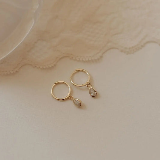 April Raindrop Dangle Hoops