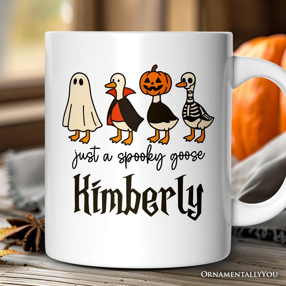 Just a Spooky Goose Personalized Mug, Funny Halloween Costumes Gift with Custom Name