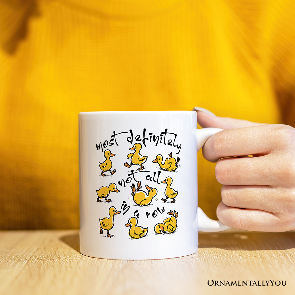 Funny Ducks Not All in a Row Sarcastic Personalized Mug, Mental Health Motivational Gift with Custom Name
