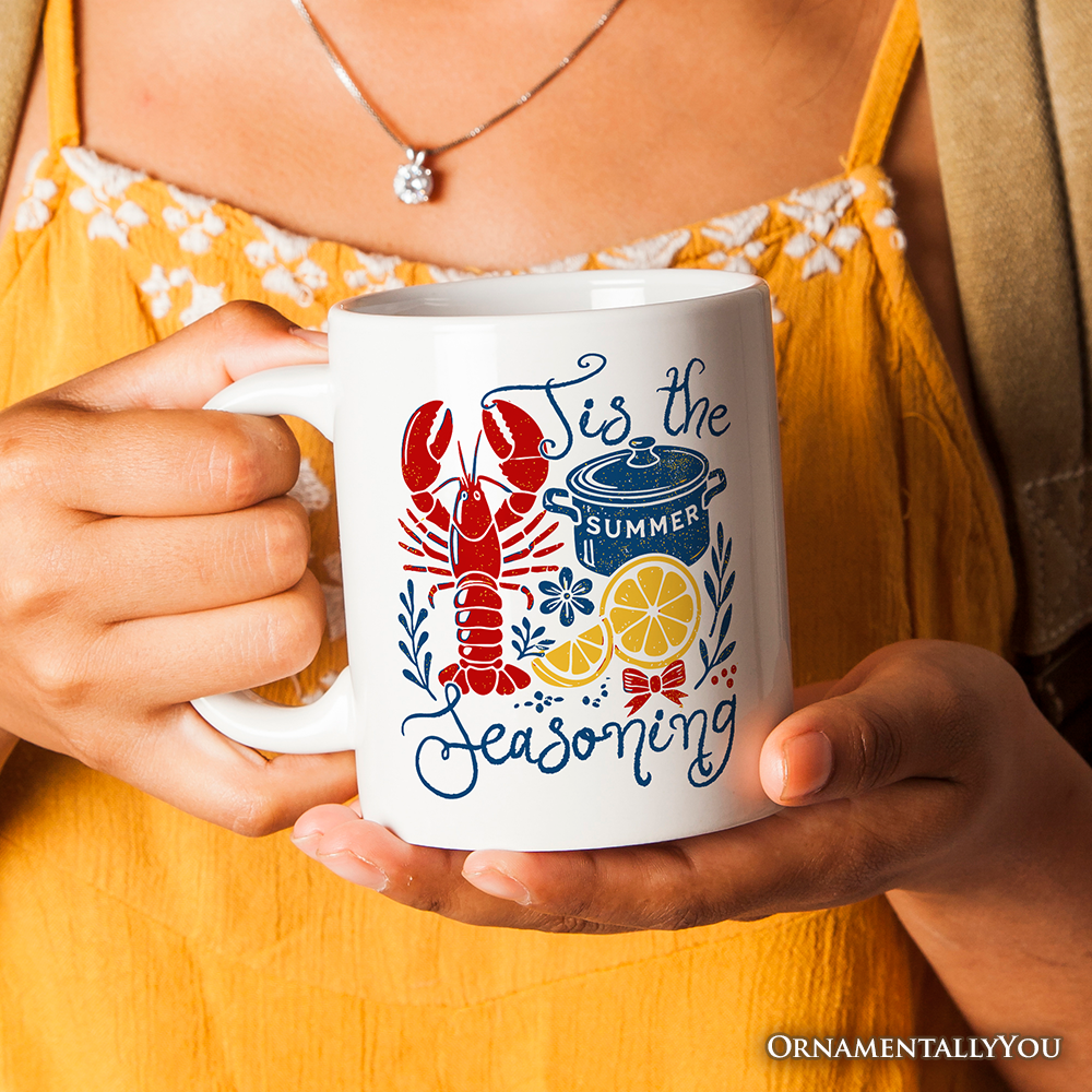 Crawfish Boil Season Summer Personalized Mug, Seafood Funny Retro Gift with Custom Name