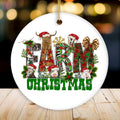 Enchanting Farm Christmas Ceramic Ornament with Horse, Pig, Goat, Cattle and Hog