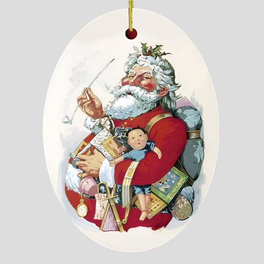 Merry Old Santa Claus Vintage Thomas Nast Legendary 1880s Art Christmas Ornament