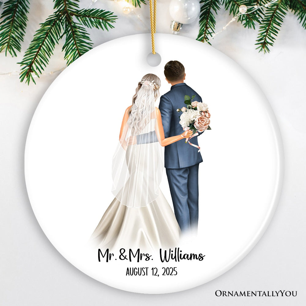Bride and Groom Wedding Married Couple Gift Ornament Personalized
