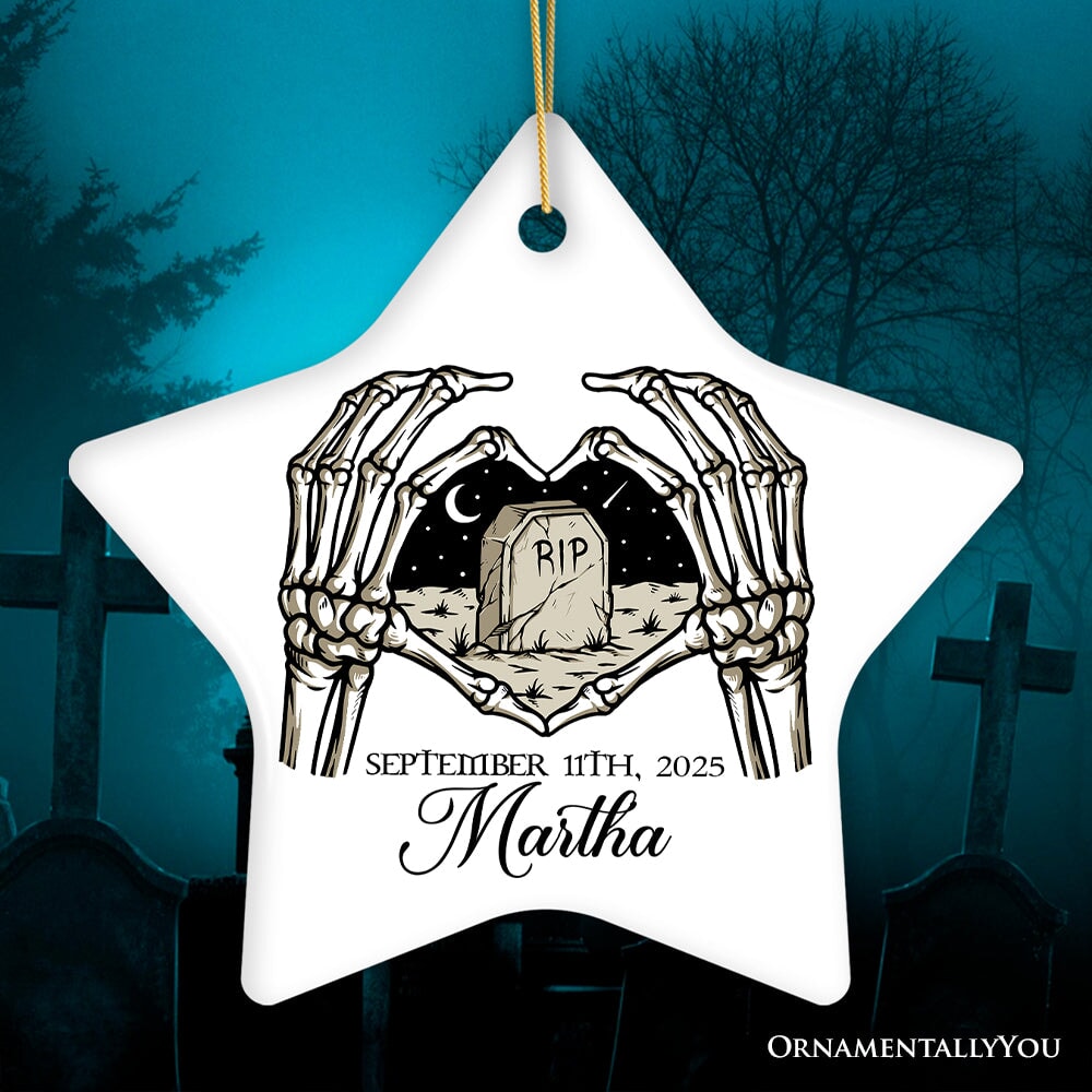 Rest In Peace Skeleton Keepsake Ornament, Halloween Themed Memorial Gift