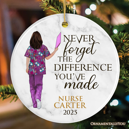 Nurse Appreciation Personalized Gift Inspirational Quote Ornament, Custom Healthcare Worker