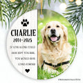 Sentimental Dog Remembrance Personalized Ornament, Memorial Picture for Pet that Passed Away