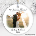 First Christmas Married Personalized Photo Ornaments, Mr And Mrs Wedding Gift
