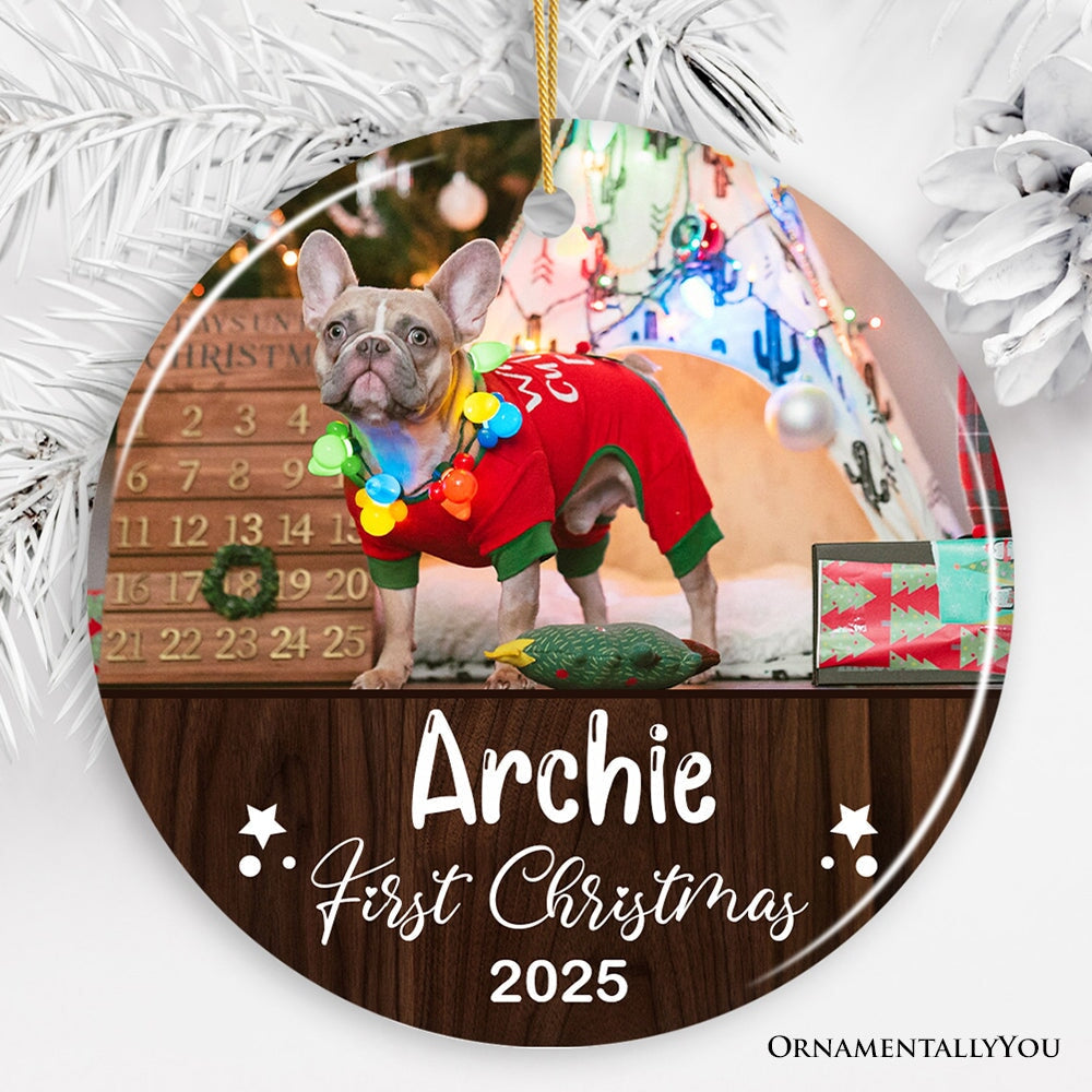 Puppy First Christmas Personalized Ornament, Baby Dog Custom 1st Xmas Gift