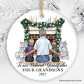 Grandpa and Grandsons Personalized Christmas Ornament, Grandfather Holiday Gift