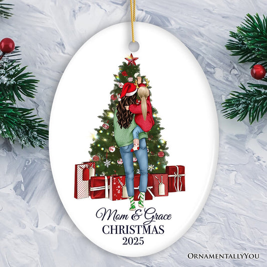 Mom and Baby Personalized Christmas Ornament, New Family or Single Mother Gift