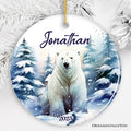 Polar Bear Personalized Ornament, Splendid Frozen Dreams Christmas Gift With Custom Name and Date