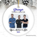 Men’s Cancer Awareness Photo Upload Ornament, Personalized Memory Gift