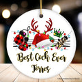 Personalized Boxing Buffalo Plaid Leopard Merry Christmas Ornament, Team and Coaches Gift