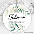Baby Arriving Personalized Ornament, New Baby Announcement Keepsake Gift