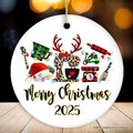Personalized Baker Buffalo Plaid Leopard Merry Christmas Ornament, Baking Gift
