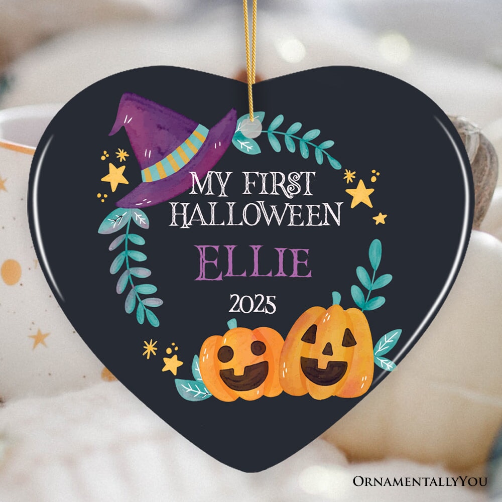 Cute & Colorful Pumpkin Personalized Ornament, Fun Halloween Children Custom Gift