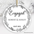 Personalized Engaged Ornament With Custom Name and Date, Keepsake Gift for Couple