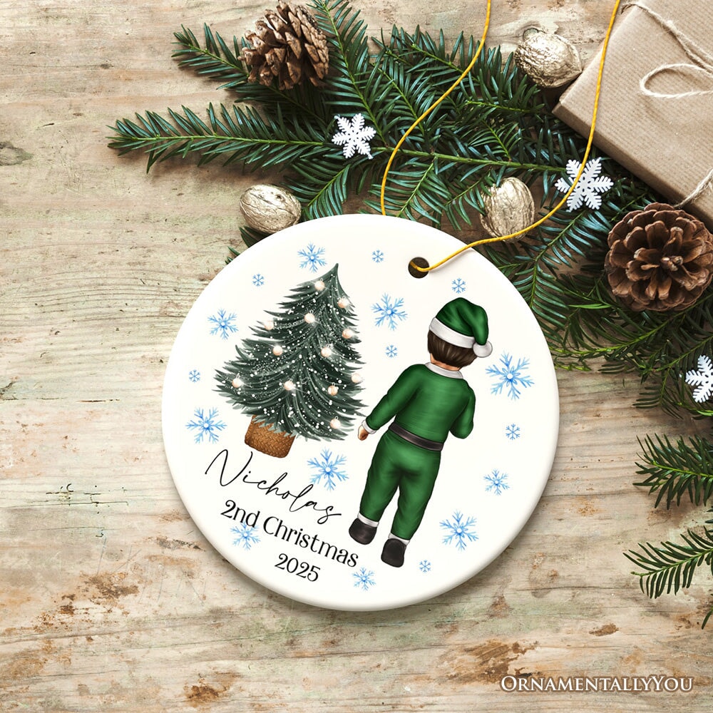Baby’s 2nd Christmas Personalized Ornament, Cute Custom Handmade Second Xmas Keepsake