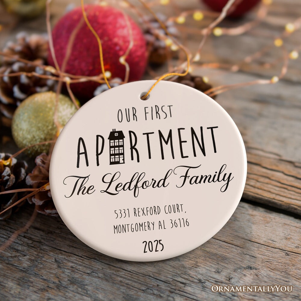 Our First Apartment Keepsake Personalized Ornament, 1st Home Themed Christmas Gift