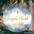 Artistic Baptized Baby Custom Ornament, Watercolor Christening Personalized Keepsake Gift