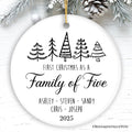 Family of Five Christmas Personalized Ornament, New Baby Custom Gift