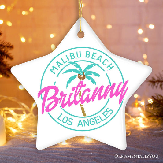 Fabulous and Vibrant Chic Girl Personalized Ornament, Fashionable Beach Adventure Custom Gift