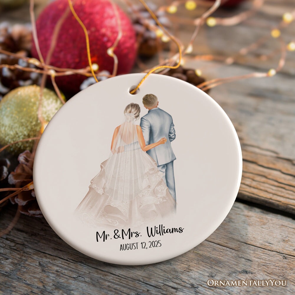 Bride and Groom Wedding Married Couple Gift Ornament Personalized