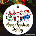 Personalized Customer Service Representative Buffalo Plaid Leopard Merry Christmas Ornament Gift