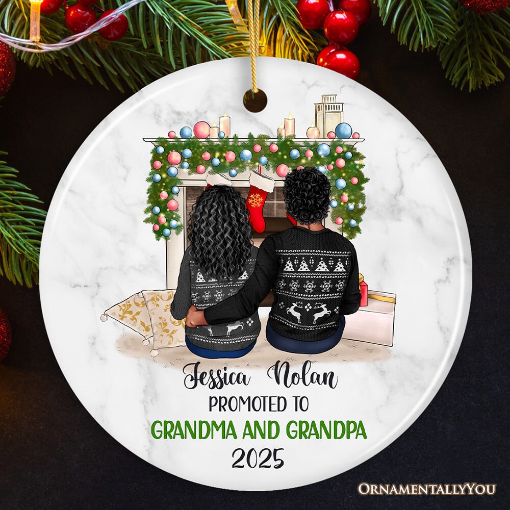 Personalized First Christmas as Grandparents Ornament, Grandpa and Grandma Holiday Gift