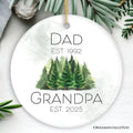 Personalized Ornament For New Grandpa, Promoted Dad to Grandfather Gift With Custom Date