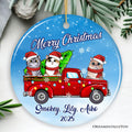 Personalized Christmas Cat Family  Ornament, Up to Three Kittens with Names