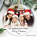 Personalized Family Photo Christmas Ornament, Keepsake Gift with Any Custom Text and Picture
