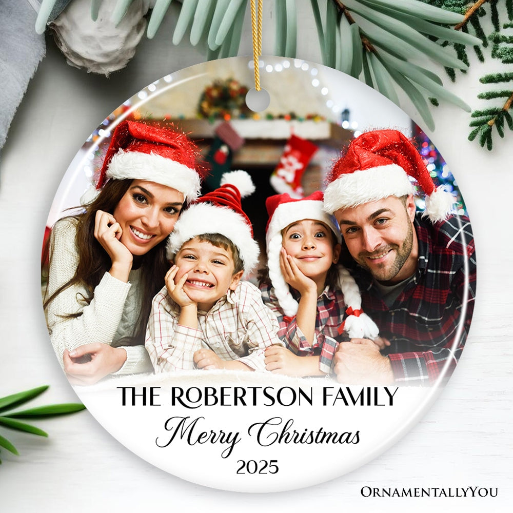 Personalized Family Photo Christmas Ornament, Keepsake Gift with Any Custom Text and Picture