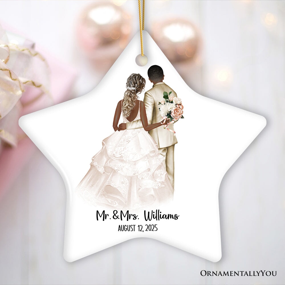 Bride and Groom Wedding Married Couple Gift Ornament Personalized