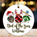Personalized Baseball Buffalo Plaid Leopard Merry Christmas Ornament, Team and Coaches  Gift