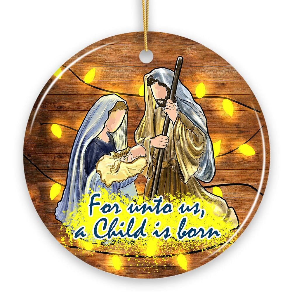 Festive Nativity Ornament with Jesus and Mary Birth of Christ Iconography
