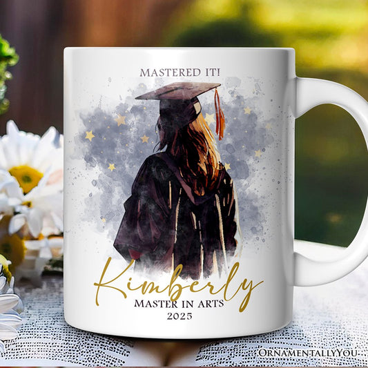 Female Graduation Personalized Mug, Student Custom Gift with Name