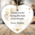 Mother in Law Personalized Gift Ornament, Father of the Groom Custom Gift from Bride