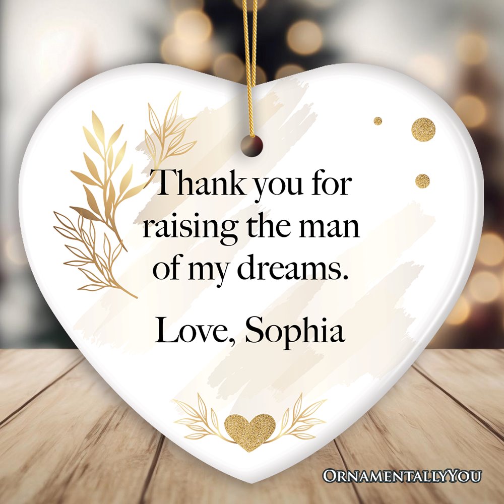 Mother in Law Personalized Gift Ornament, Father of the Groom Custom Gift from Bride