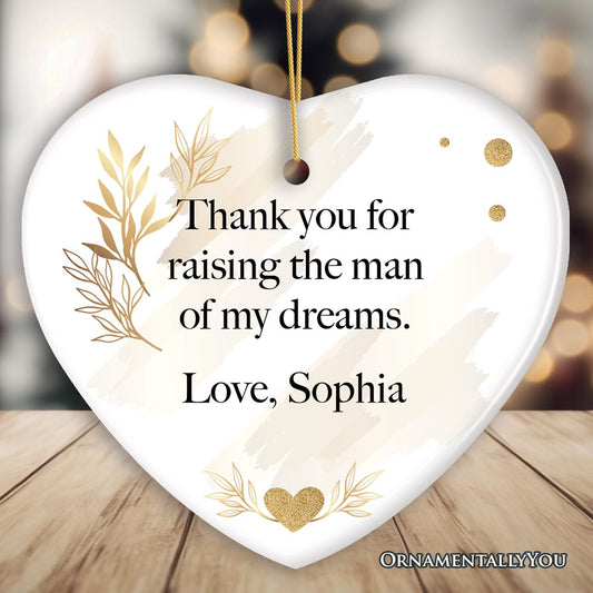 Mother in Law Personalized Gift Ornament, Father of the Groom Custom Gift from Bride