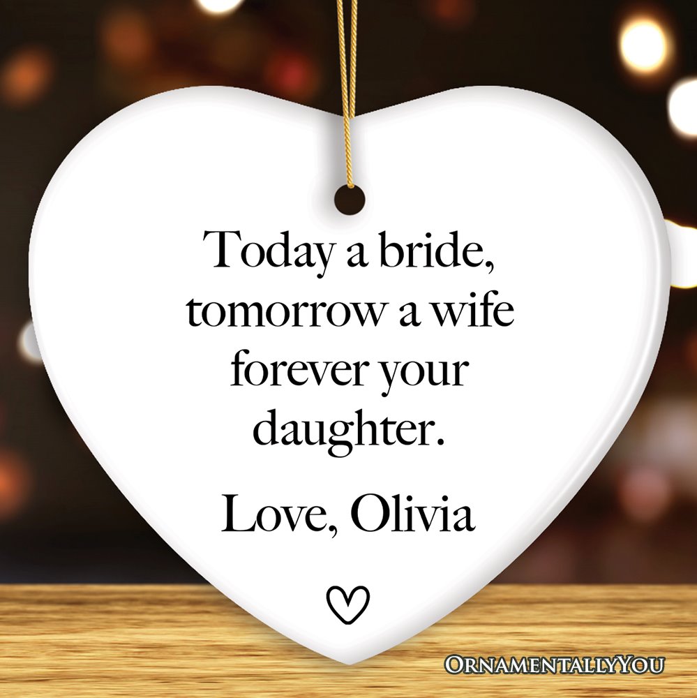 Mothers Gift from Bride Personalized Keepsake Wedding Ornament