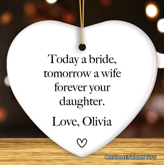 Mothers Gift from Bride Personalized Keepsake Wedding Ornament