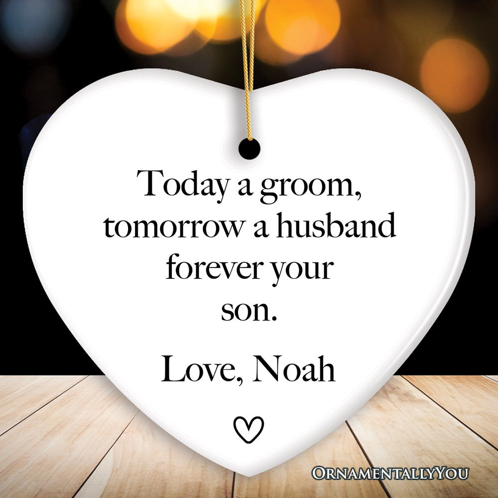 Mothers Gift from Groom Personalized Keepsake Wedding Ornament