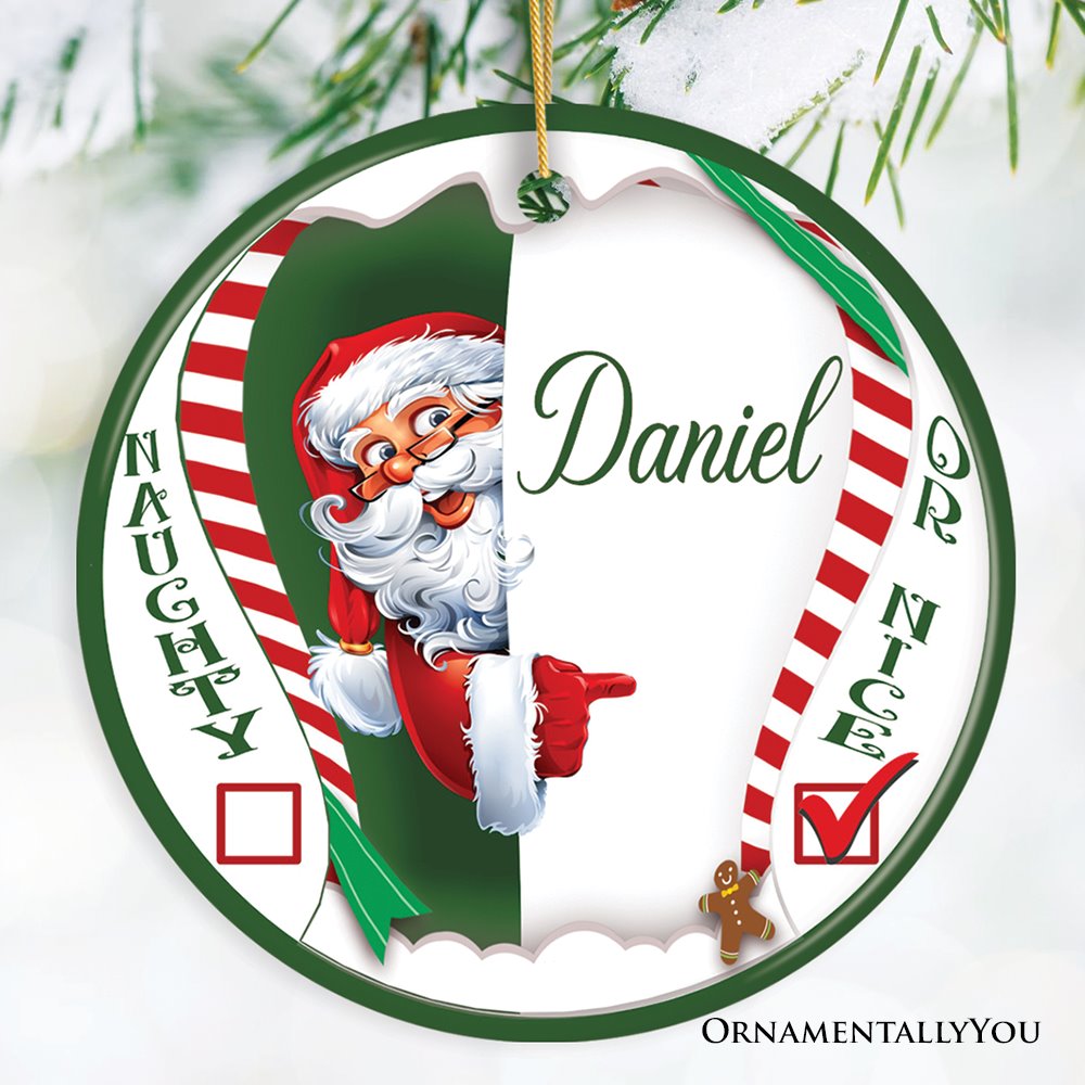 Naughty or Nice Personalized Christmas Ornament