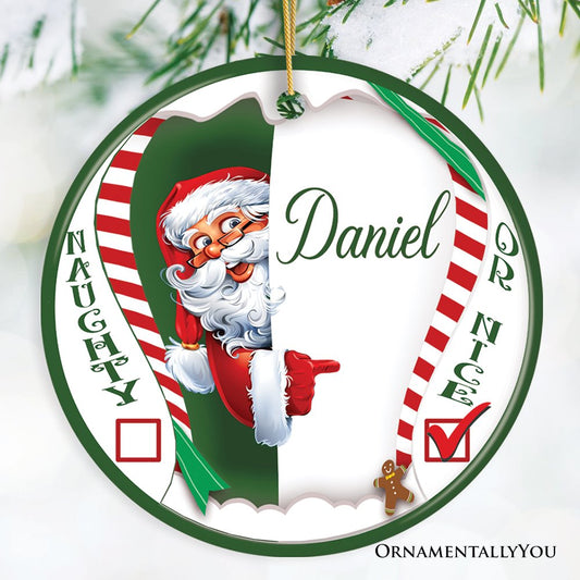 Naughty or Nice Personalized Christmas Ornament