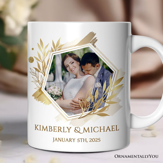 Wedding Photo Upload Personalized Mug, Anniversary Keepsake Custom Gift